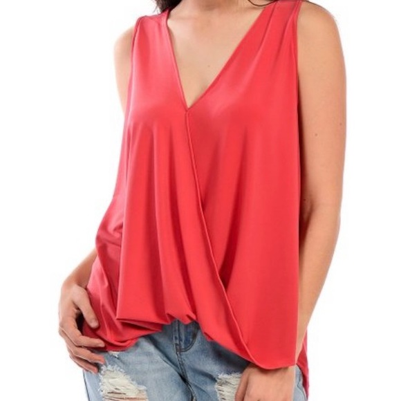 Universal Thread Tops - Universal Thread Coral Surplice Tank